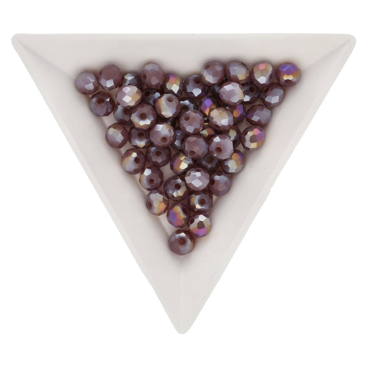 Rondellen aus facettiertem Glas 6x5 mm - Old Rose - PerlineBeads