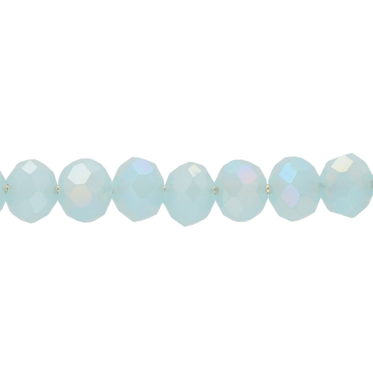 Rondellen aus facettiertem Glas 6x5 mm - Pale Turquoise - PerlineBeads