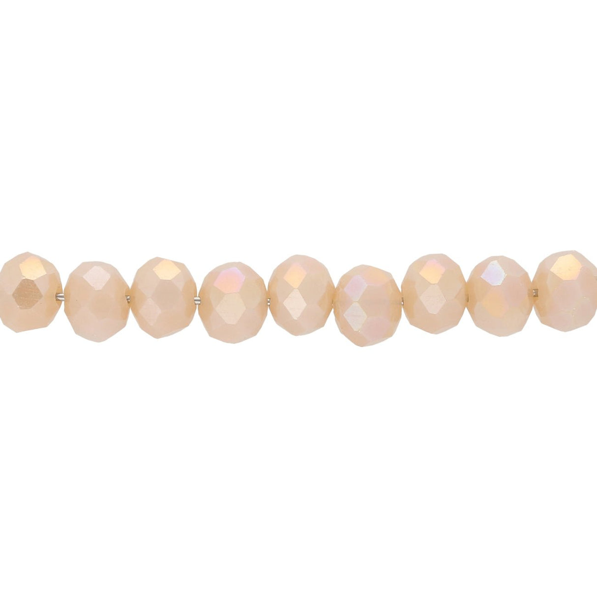 Rondellen aus facettiertem Glas 6x5 mm - Peach Puff - PerlineBeads