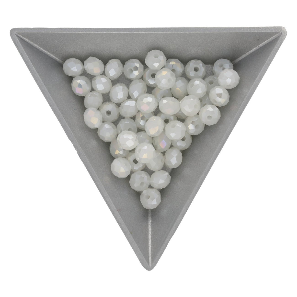 Rondellen aus facettiertem Glas 6x5 mm - Snow - PerlineBeads