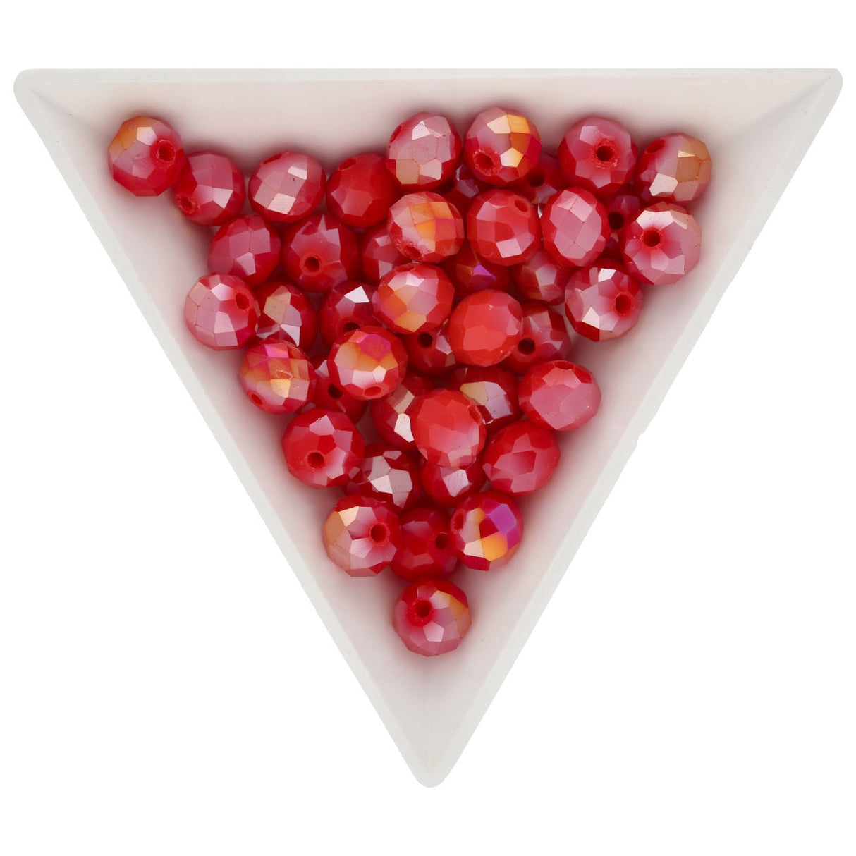 Rondellen aus facettiertem Glas 8x6 mm - Red - PerlineBeads