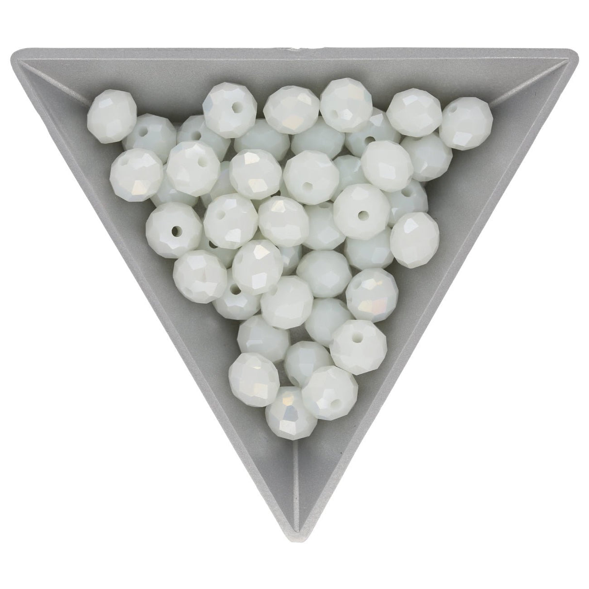 Rondellen aus facettiertem Glas 8x6 mm - White - PerlineBeads