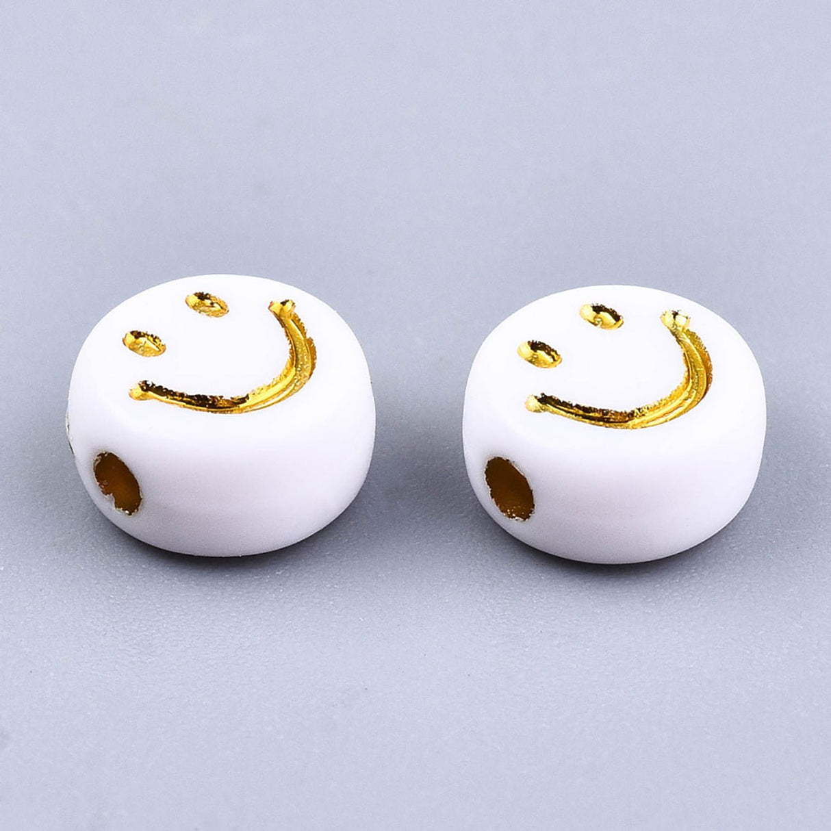 Runde flache Acrylperle - Smiley - PerlineBeads
