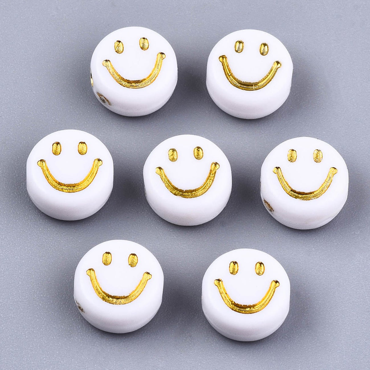 Runde flache Acrylperle - Smiley - PerlineBeads