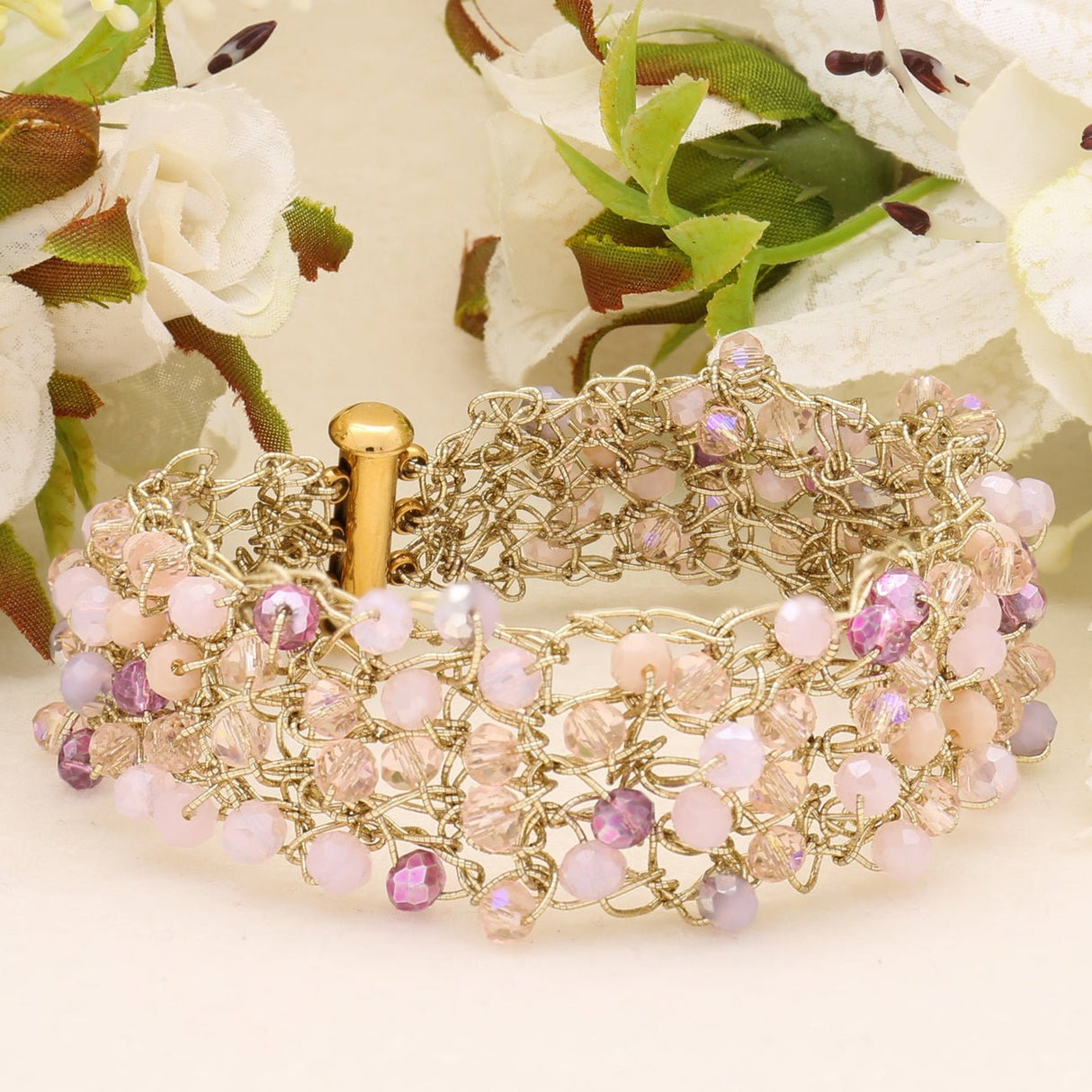 Schiebeverschluss für 3 Stränge - Edelstahl – Farbe Gold - PerlineBeads