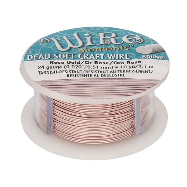 Schmuckdraht: Wire Elements – 24 Gauge – Rose Gold Tarnish Resistant - PerlineBeads