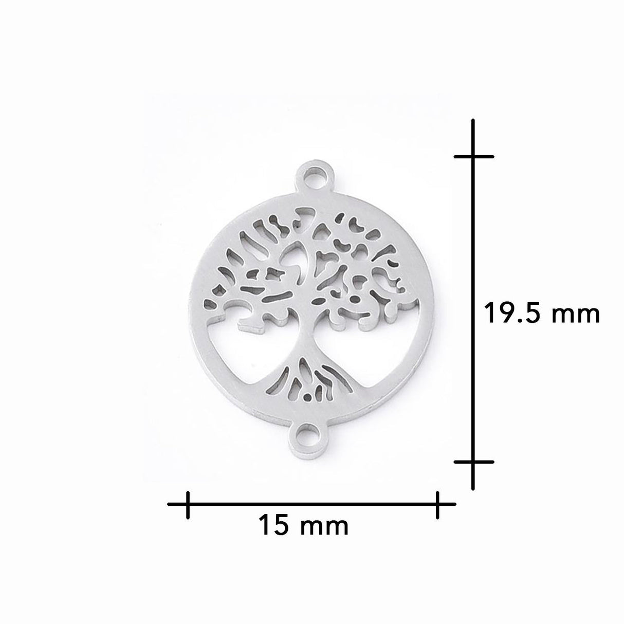 Schmuckverbinder "Baum des Lebens" – Farbe Silber - PerlineBeads