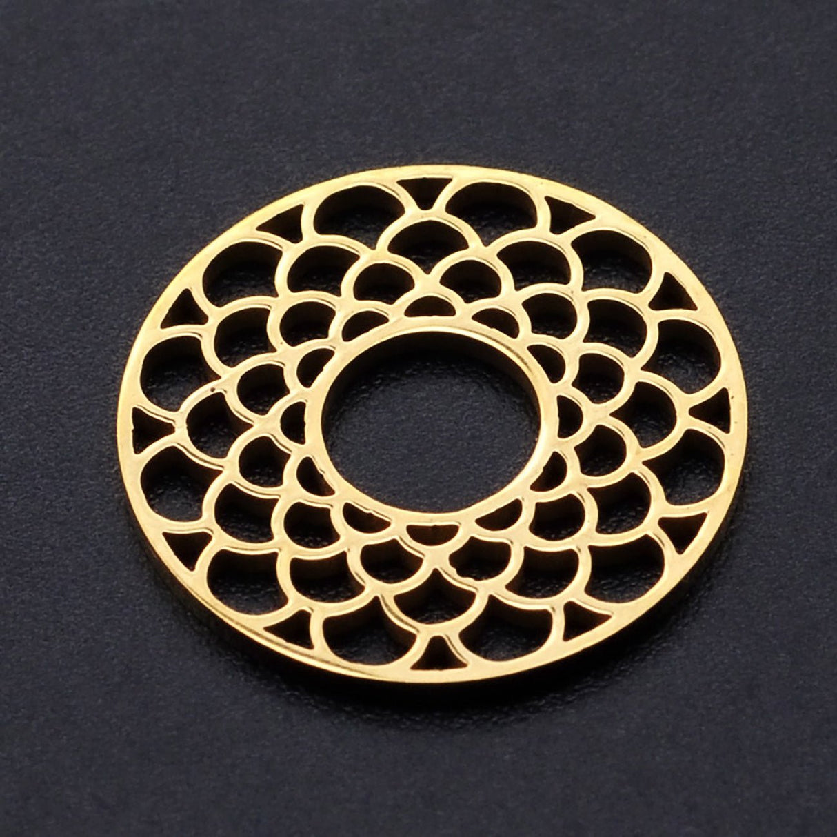 Schmuckverbinder "Mandala" - 17.5 mm – Farbe Gold - PerlineBeads