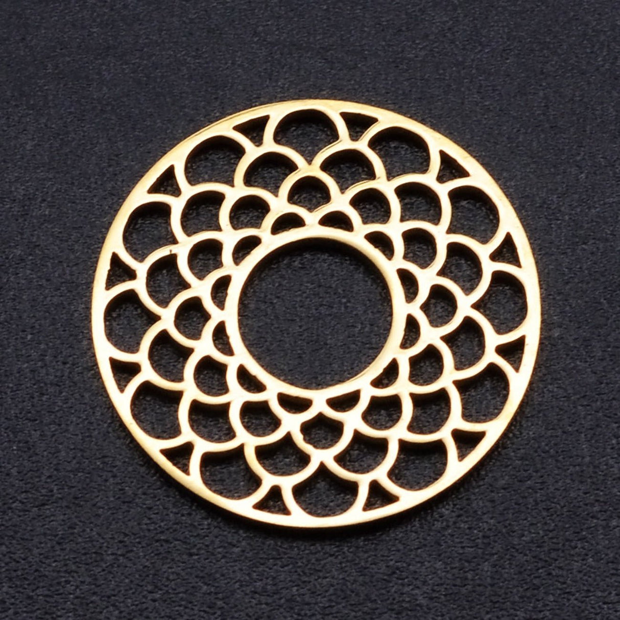 Schmuckverbinder "Mandala" - 17.5 mm – Farbe Gold - PerlineBeads