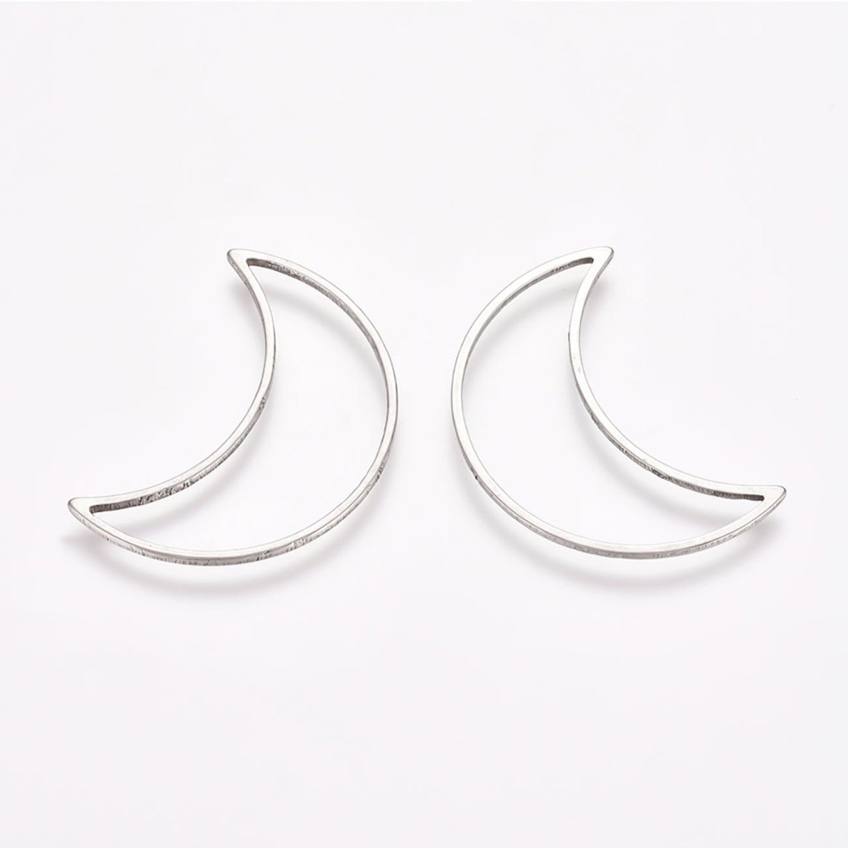 Schmuckverbinder Mondsichel – Farbe Silber - PerlineBeads