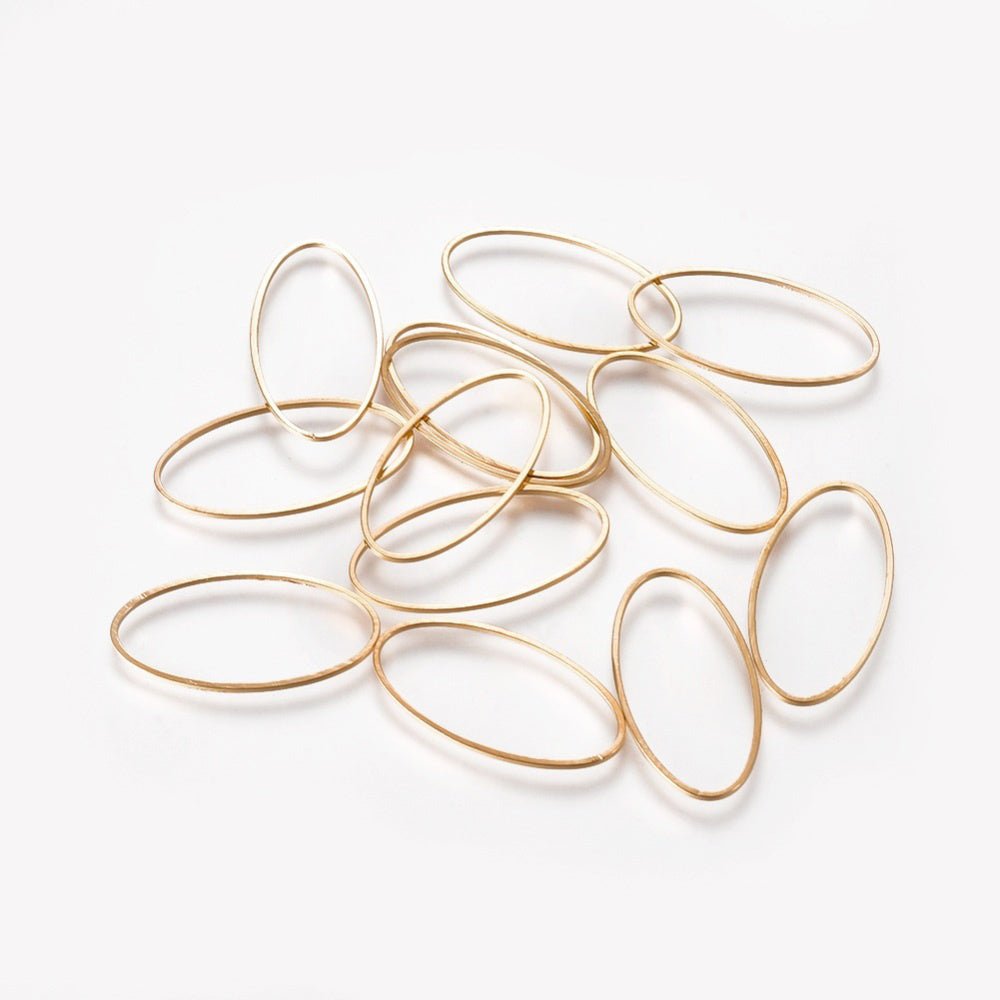 Schmuckverbinder Oval, 30 x 16 mm – Gold - PerlineBeads