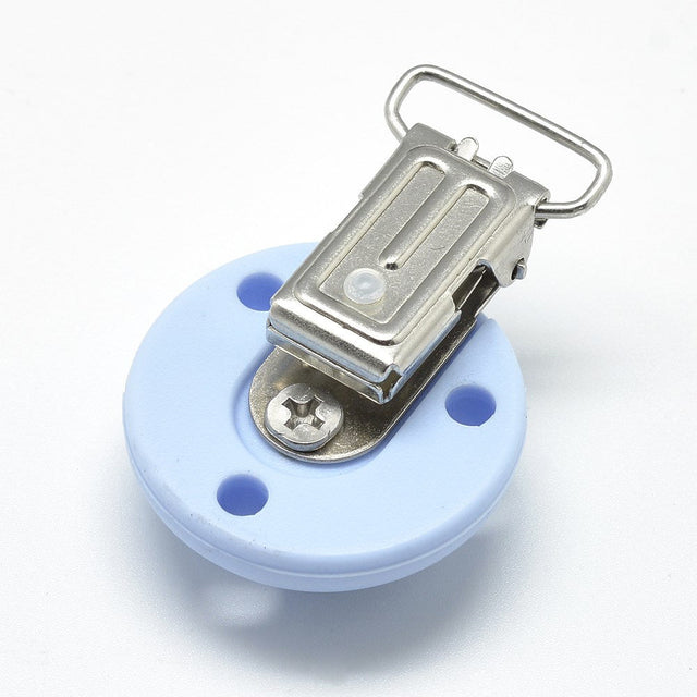 Schnuller-Clip aus Silikon - hellblau - PerlineBeads