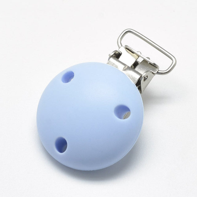 Schnuller-Clip aus Silikon - hellblau - PerlineBeads