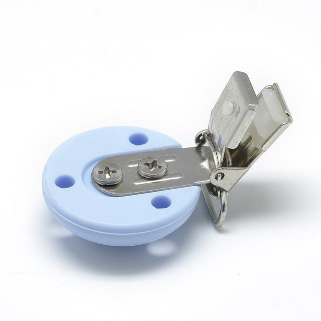 Schnuller-Clip aus Silikon - hellblau - PerlineBeads