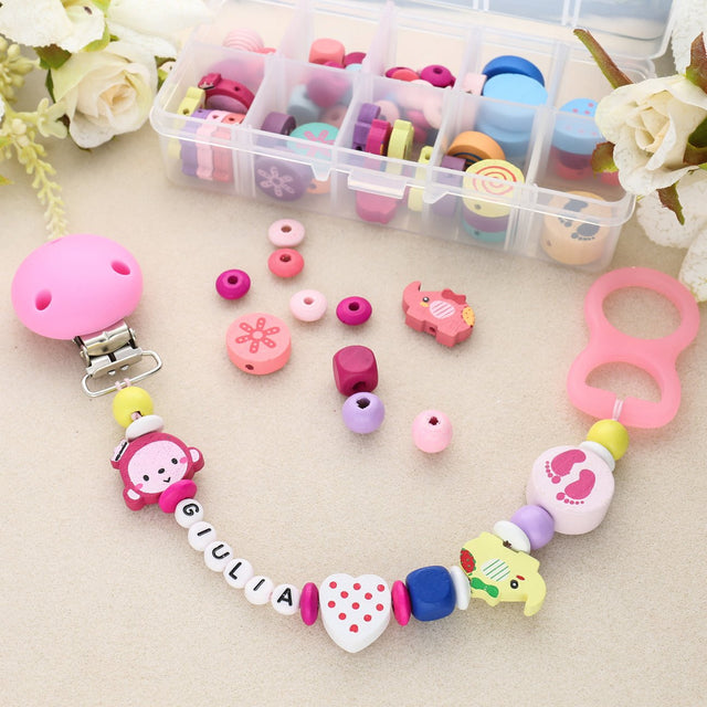 Schnuller-Clip aus Silikon - rosa - PerlineBeads