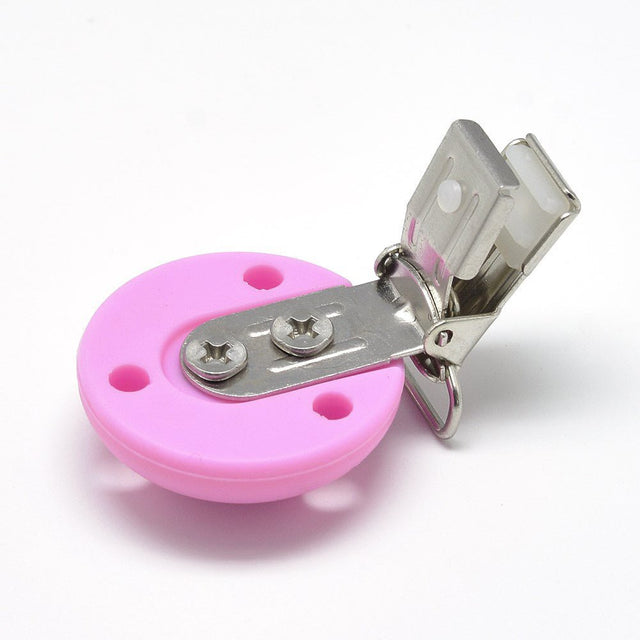 Schnuller-Clip aus Silikon - rosa - PerlineBeads