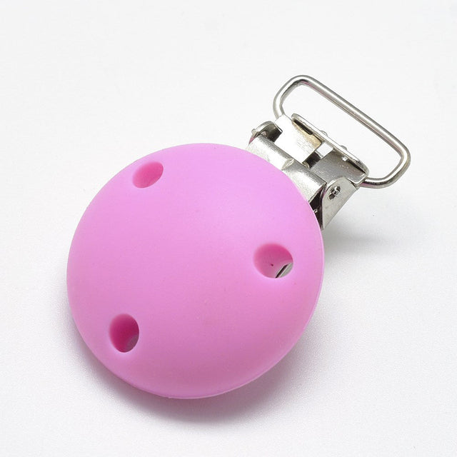 Schnuller-Clip aus Silikon - rosa - PerlineBeads