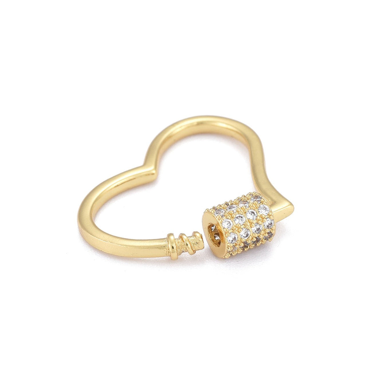 Schraubverschluss in Herzform - Micro Pavé Cubic Zirconia - PerlineBeads