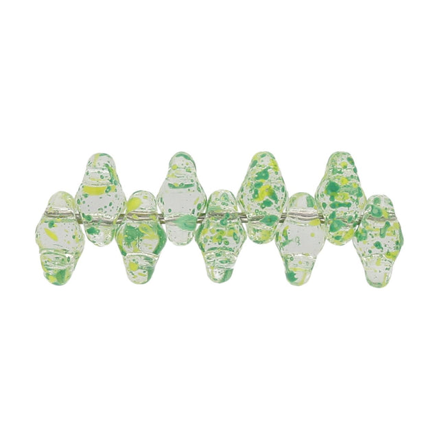 SuperDuo 2,5 x 5 mm- Confetti Splash - Yellow Green - PerlineBeads