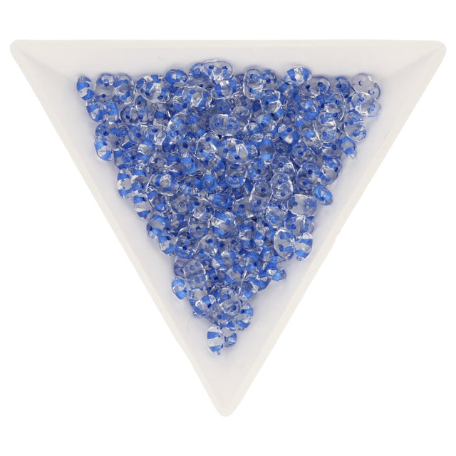 SuperDuo 2,5 x 5 mm- Crystal Blue Lined - PerlineBeads