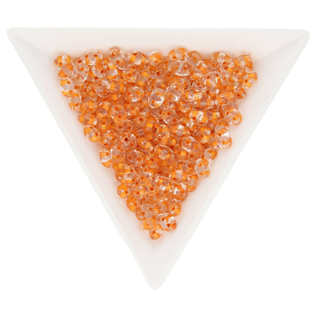 SuperDuo 2,5 x 5 mm- Crystal Light Topaz Lined - PerlineBeads