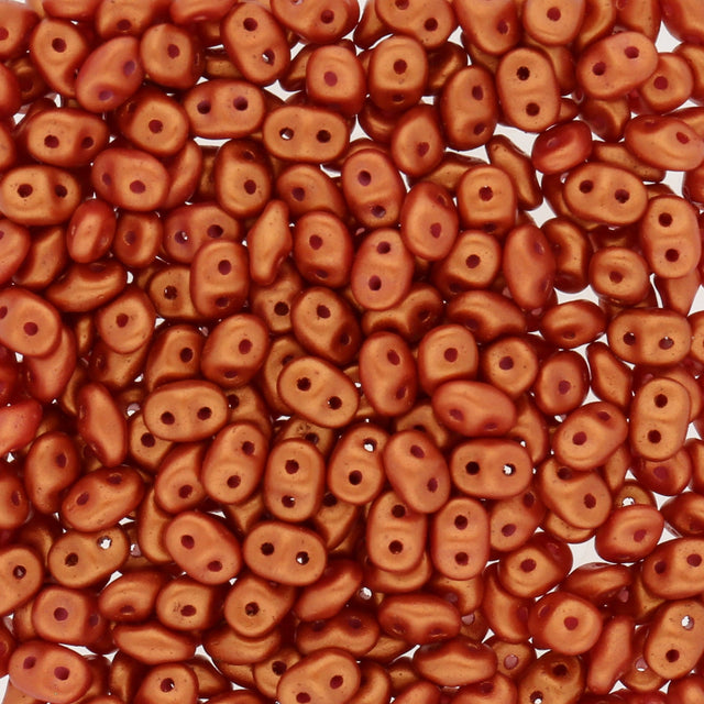 SuperDuo 2,5 x 5 mm - Gold Shine - Burnt Orange - PerlineBeads