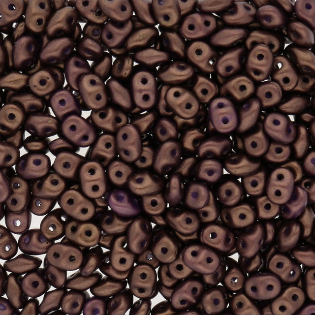 SuperDuo 2,5 x 5 mm - Gold Shine - Dark Purple - PerlineBeads