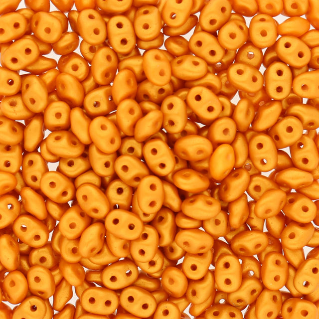 SuperDuo 2,5 x 5 mm - Gold Shine - Orange - PerlineBeads