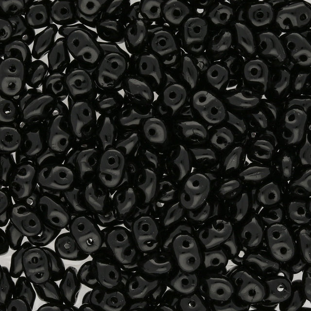 SuperDuo 2,5 x 5 mm - Jet - PerlineBeads