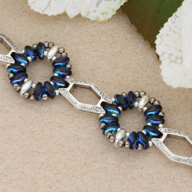 SuperDuo 2,5 x 5 mm - Jet Full AB - PerlineBeads