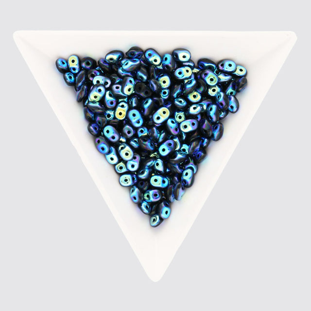 SuperDuo 2,5 x 5 mm - Jet Full AB - PerlineBeads