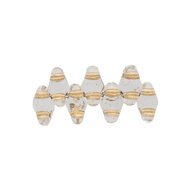 SuperDuo - Crystal Gold Lined - PerlineBeads