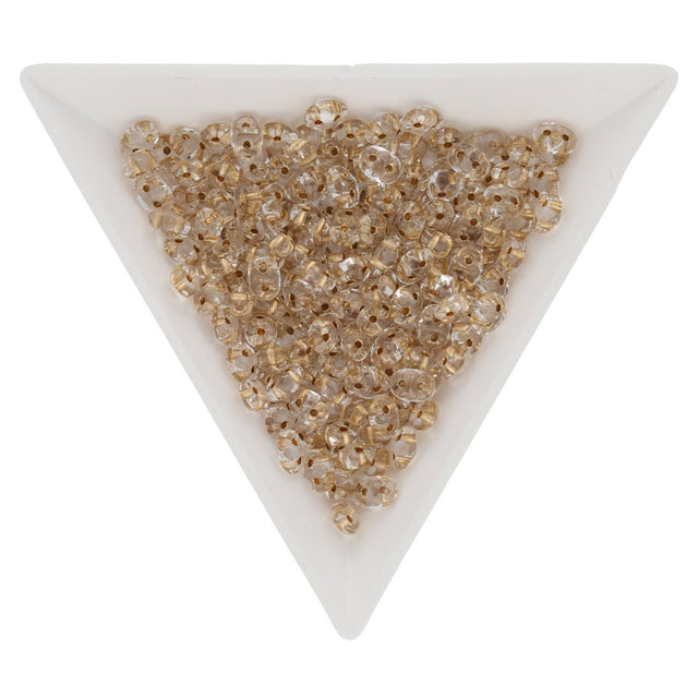 SuperDuo - Crystal Gold Lined - PerlineBeads