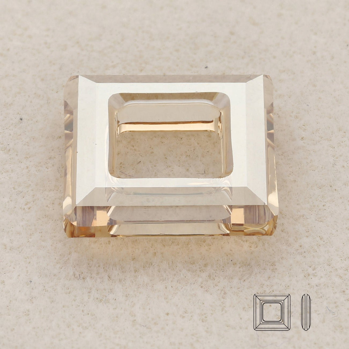 Swarovski Square Ring Fancy Stone 20 mm – Golden Shadow - PerlineBeads