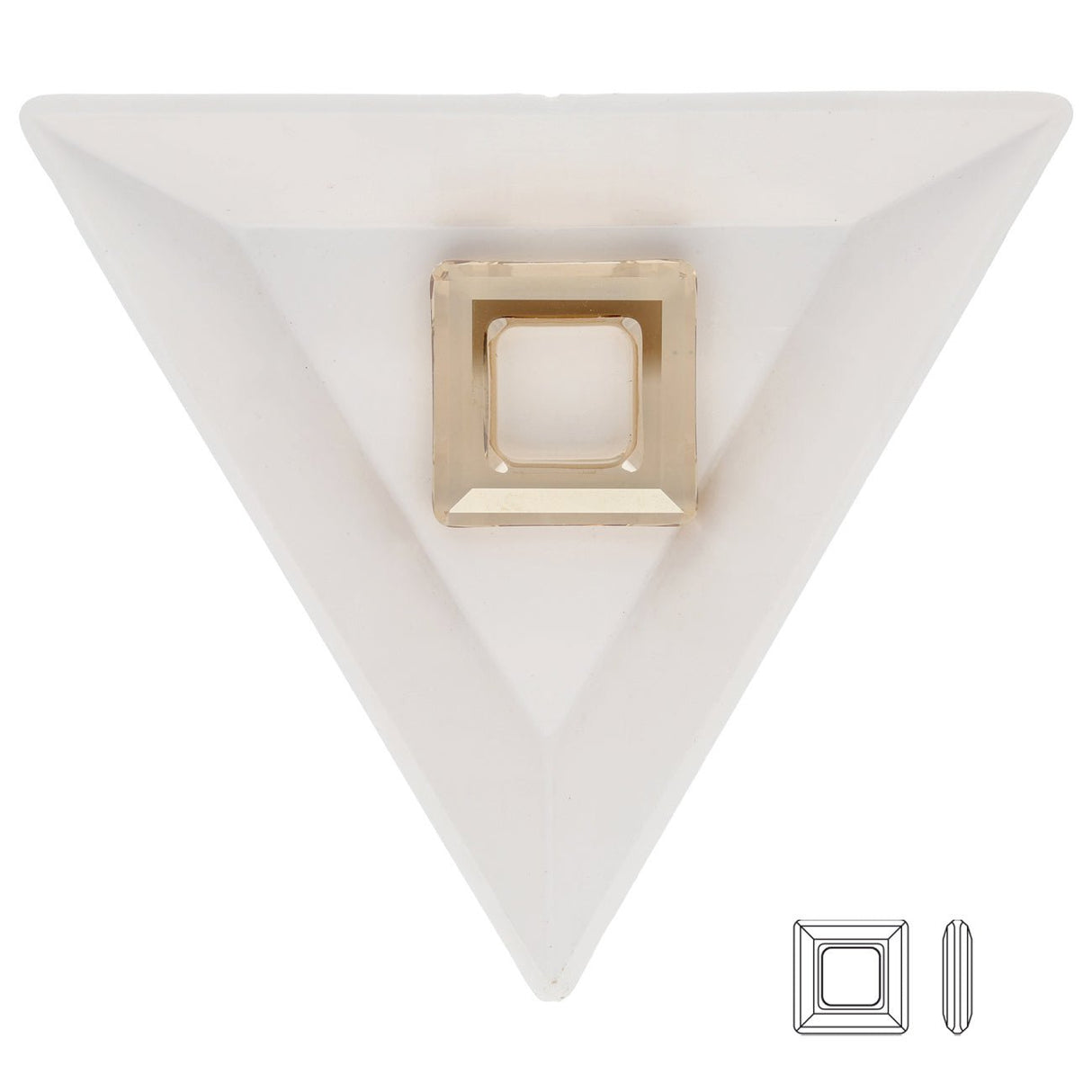 Swarovski Square Ring Fancy Stone 20 mm – Golden Shadow - PerlineBeads