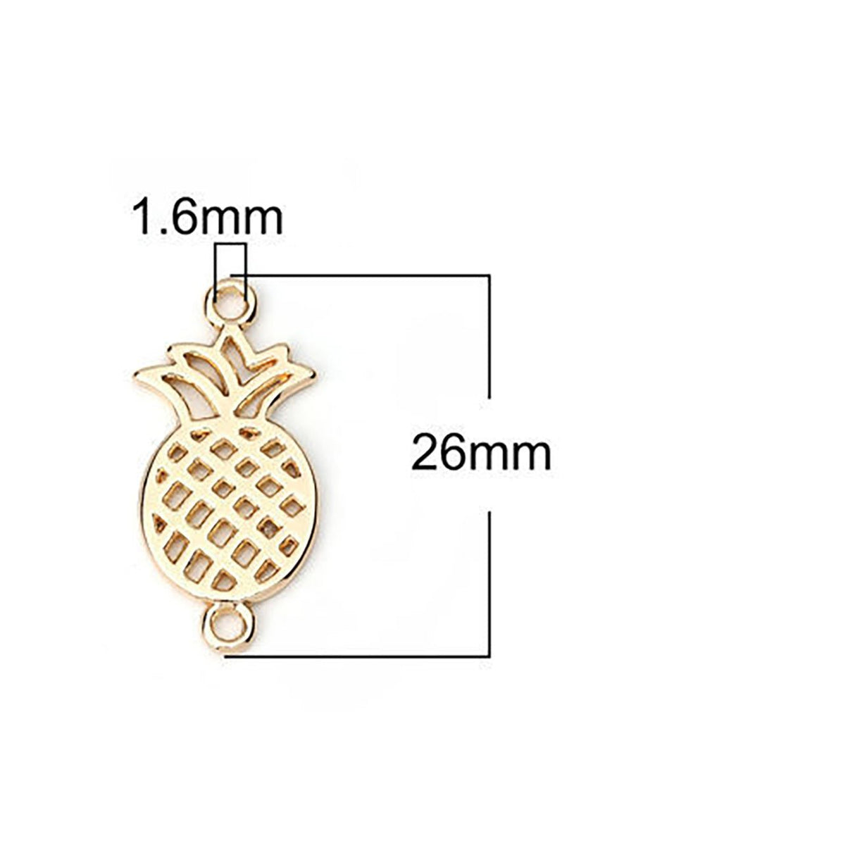 Verbindungselement “Ananas” 26 x 13 mm - vergoldet - PerlineBeads