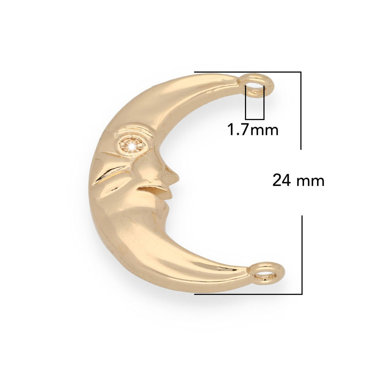 Verbindungselement “Mond” 24 x 19 mm - Farbe gold - PerlineBeads