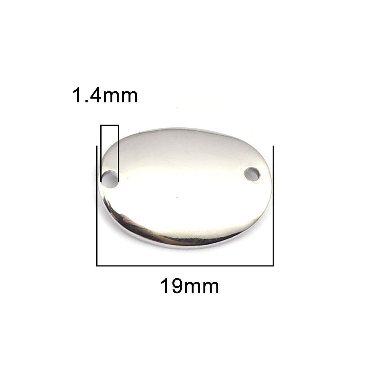 Verbindungselement oval gebogen 19 x 14 mm - Silberfarbe - PerlineBeads