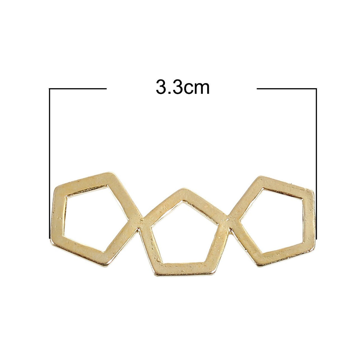 Verbindungselement “Pentagon” 33 x 13 mm - Farbe Gold - PerlineBeads