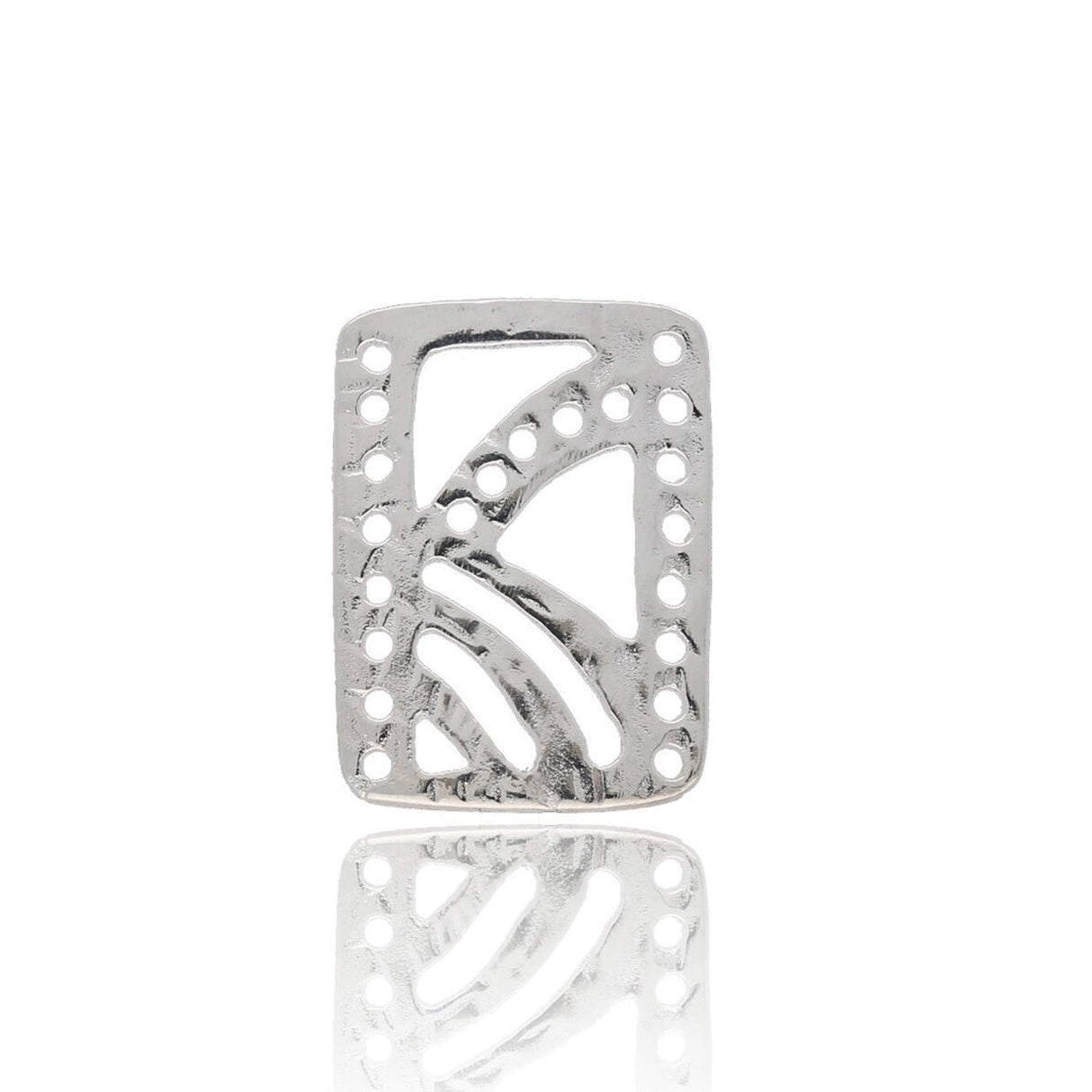 Verbindungselement rechteckig, 15 x 21 mm - versilbert - PerlineBeads