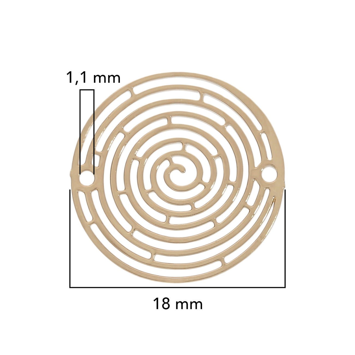 Verbindungselement “Spirale” 18 mm - Farbe gold - PerlineBeads