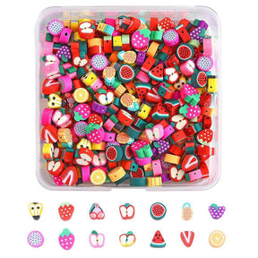 280 Stk. Perlen aus Polymer-Paste – Früchte (14x 20 Stk.) - PerlineBeads