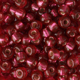 Perles de rocaille Miyuki 6/0 - Duracoat Silverlined Dyed Raspberry