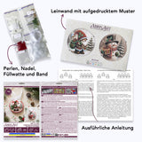 Bead Embroidery Kit Christmas Ornament • Santa & Snowman