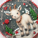 Kit ricamo perline addobbo natalizio • Renna & albero di Natale