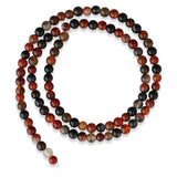 Achat Perlen mehrfarbig – Rot/Schwarz · rund · 4 mm