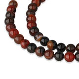 Achat Perlen mehrfarbig – Rot/Schwarz · rund · 6 mm