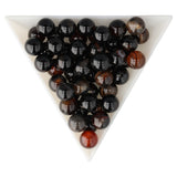 Achat Perlen mehrfarbig – Rot/Schwarz · rund · 8 mm