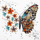 Kit ricamo perline 15 × 15 cm • Farfalla tigrata & fiori