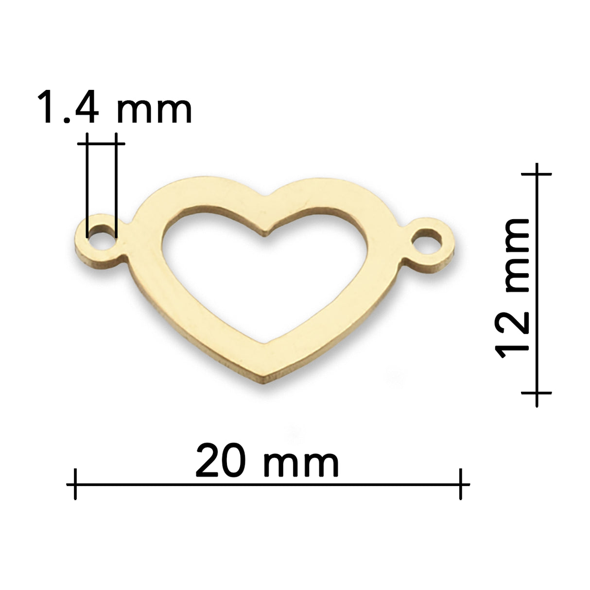 Verbindungselement “Herz” 20 x 12 mm • Edelstahl • Farbe Gold